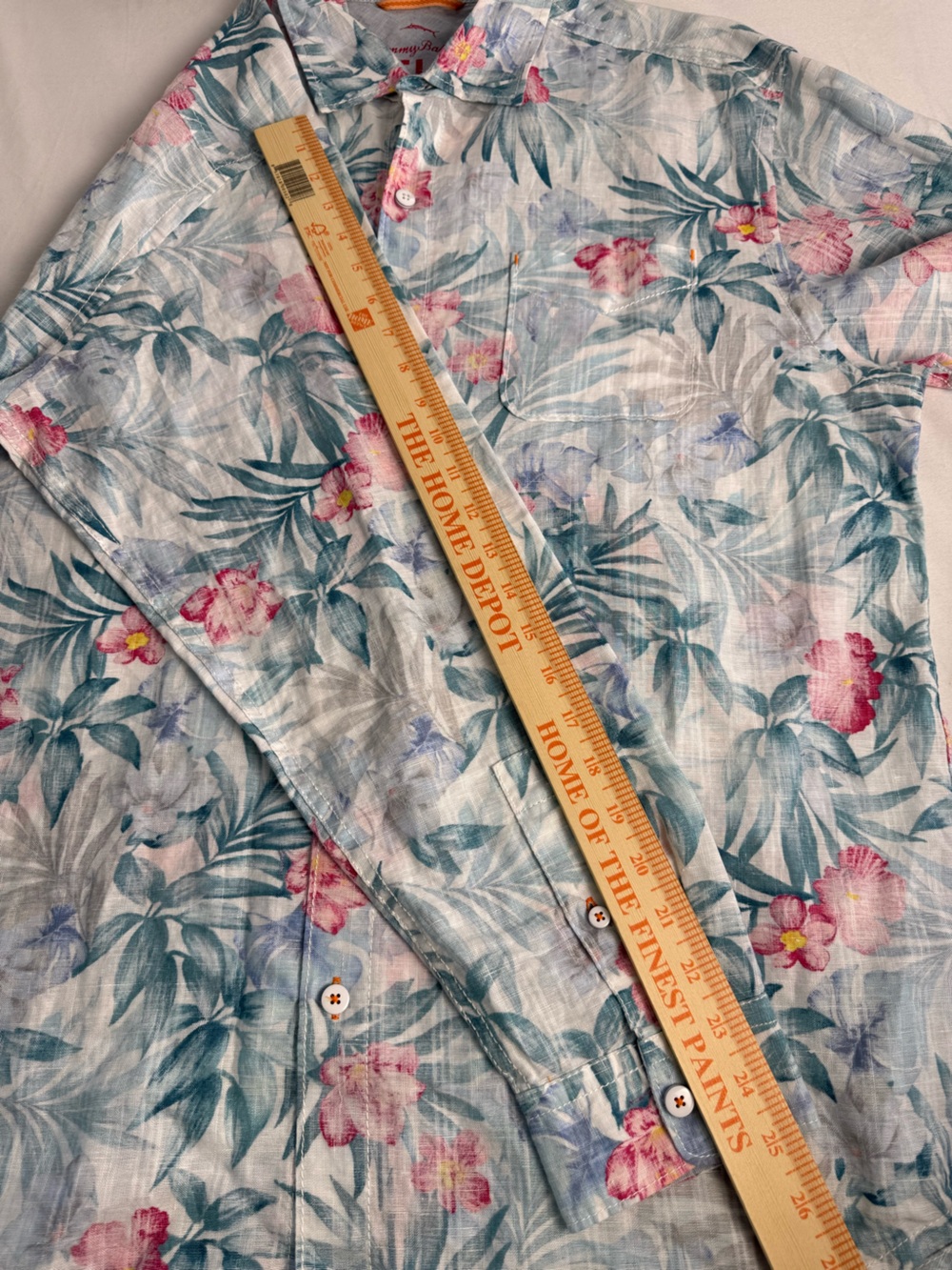 Tommy Bahama Linen Cotton Floral Button-Down Hawaiian Shirt - Picture 12 of 15